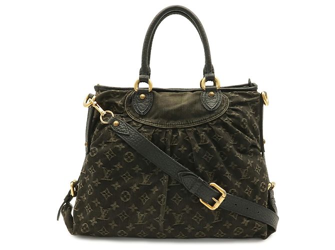 Borsa Tote Louis Vuitton Monogram Denim Neo Cavi MM Nero - vista 2
