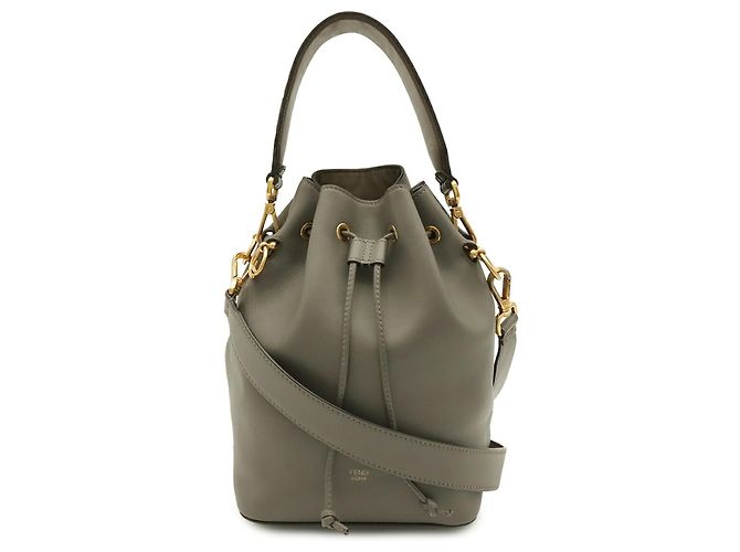 Borsa a secchiello Fendi Montresor FF Zucca Marrone - vista 2