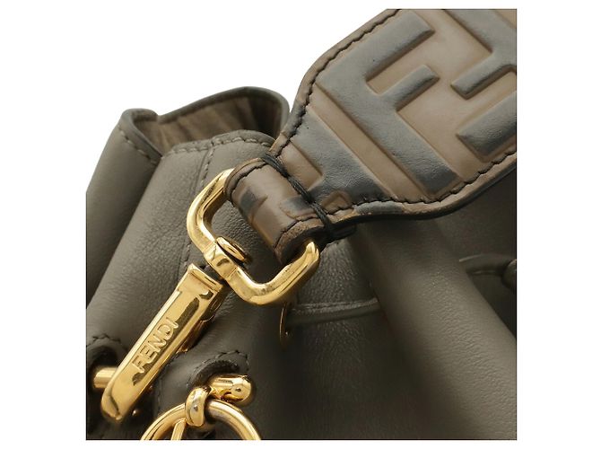 Borsa a secchiello Fendi Montresor FF Zucca Marrone - vista 7
