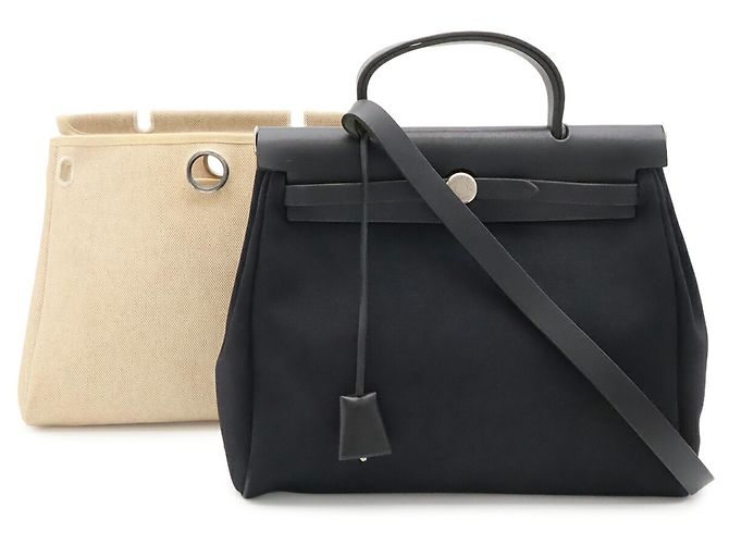 Hermès Borsa a mano e a tracolla HERMES Herbag PM Nero - vista 2