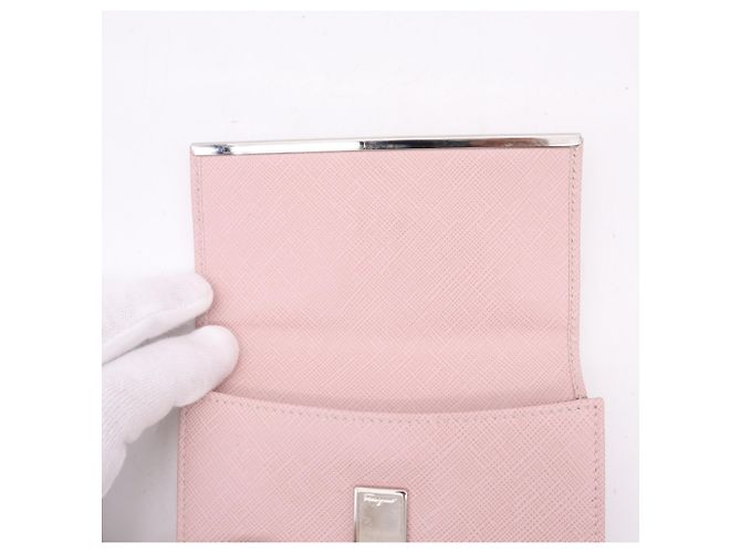 Cartera compacta Salvatore Ferragamo Gancini Bar Rosa - vista 12