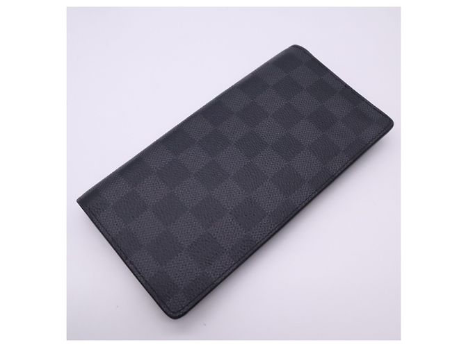 Louis Vuitton Damier Graphite Portefeuille Brazza Long Wallet Marron Noir Damier ebène - vue 2
