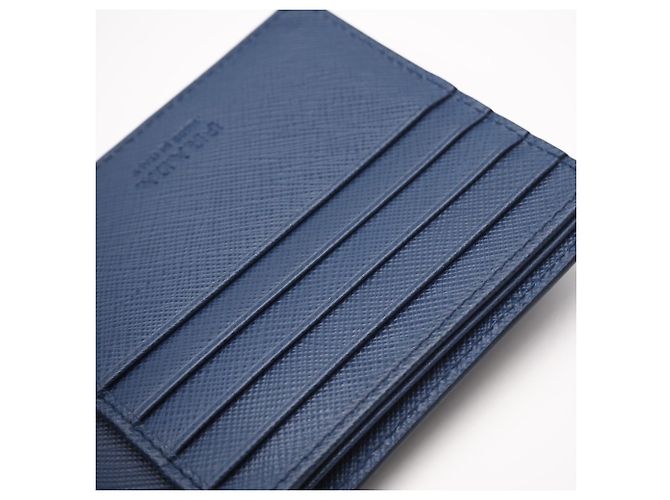 Prada Saffiano Blue Bi-Fold Wallet - view 10