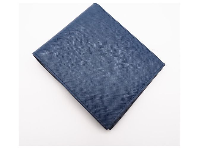 Prada Saffiano Blue Bi-Fold Wallet - view 2