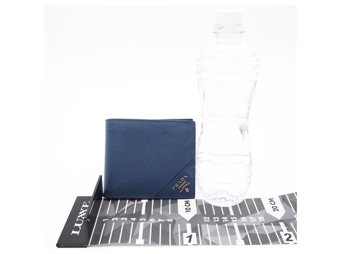 Prada Saffiano Blue Bi-Fold Wallet - view 3