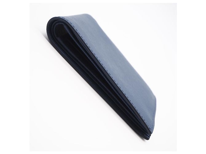 Prada Saffiano Blue Bi-Fold Wallet - view 5