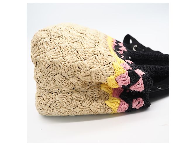 Prada Handtasche aus Raffia Beige Multicolour Mehrfarben - Ansicht 10