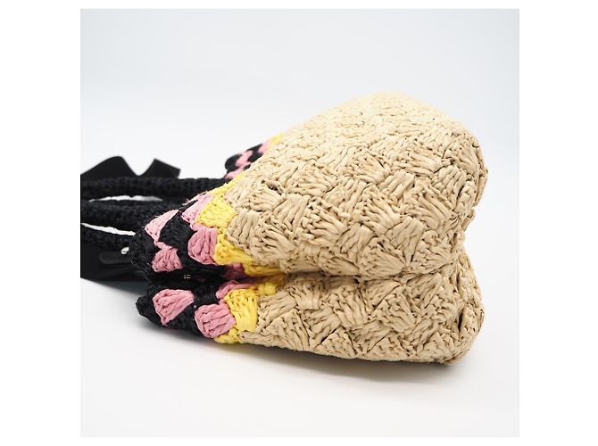 Prada Handtasche aus Raffia Beige Multicolour Mehrfarben - Ansicht 9