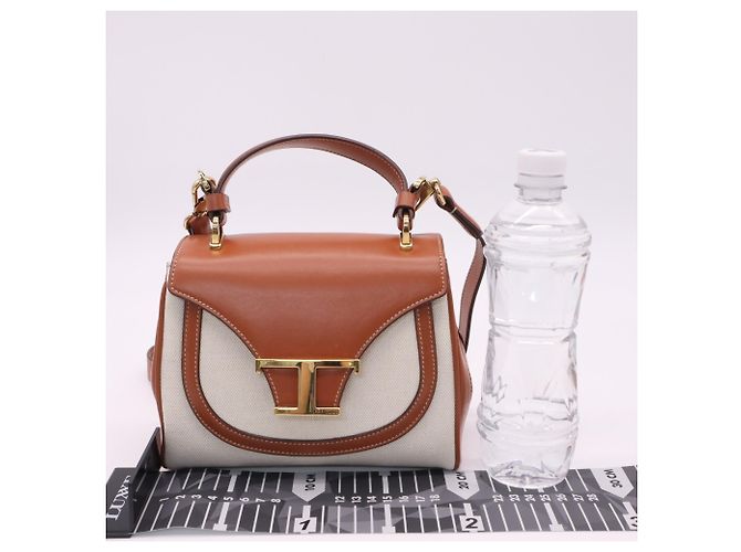 Borsa Tod's T-Timeless con manico superiore Marrone Beige - vista 3