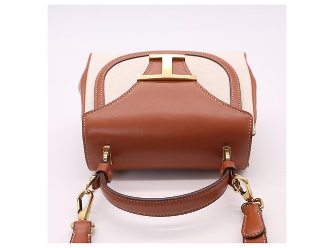 Borsa Tod's T-Timeless con manico superiore Marrone Beige - vista 6