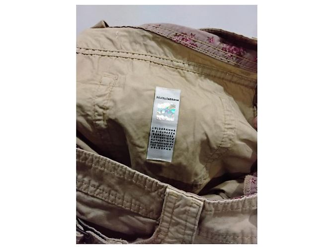 Dolce & Gabbana D&G Denim Devotees Pantaloni Cargo Uomo Beige - vista 4