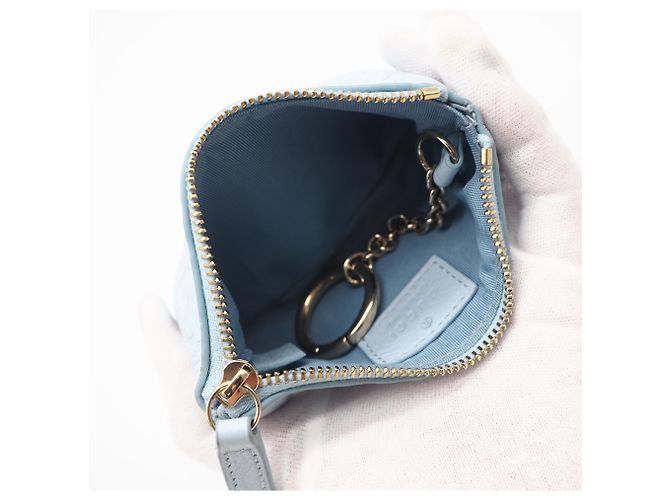 GUCCI GG Emblem Key Pouch Blue - view 11