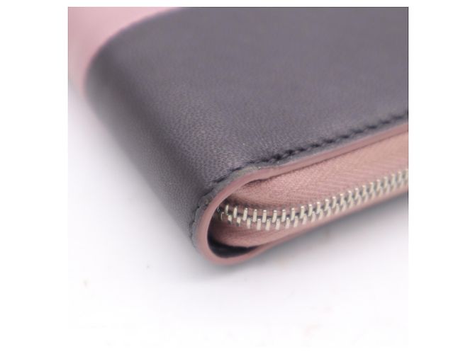 Céline Celine Small Zip Multifunction Bi-fold Wallet aus Kalbsleder Schwarz Pink - Ansicht 12