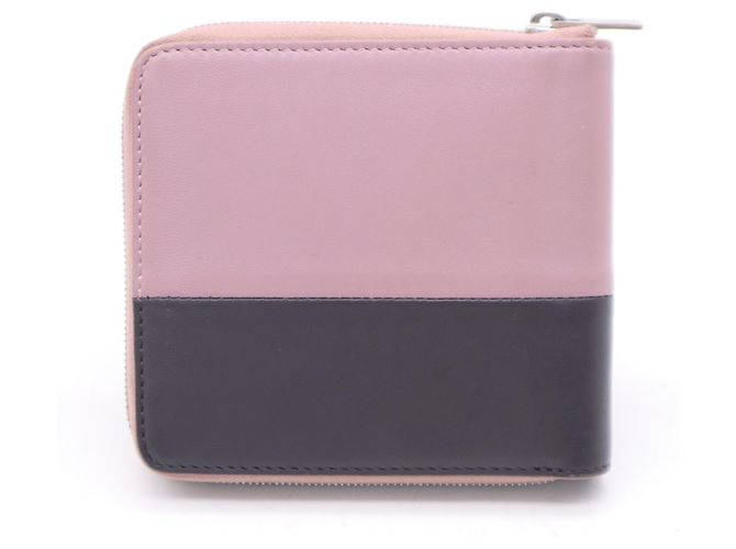 Céline Celine Small Zip Multifunction Bi-fold Wallet aus Kalbsleder Schwarz Pink - Ansicht 2