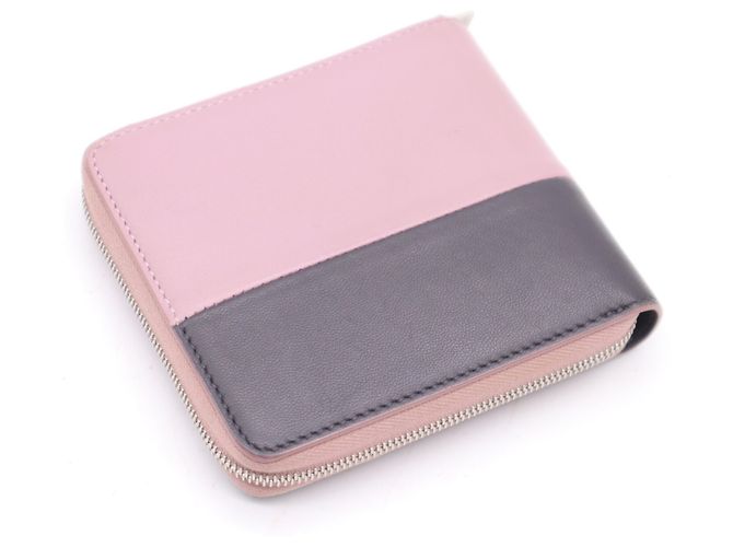 Céline Celine Small Zip Multifunction Bi-fold Wallet aus Kalbsleder Schwarz Pink - Ansicht 5