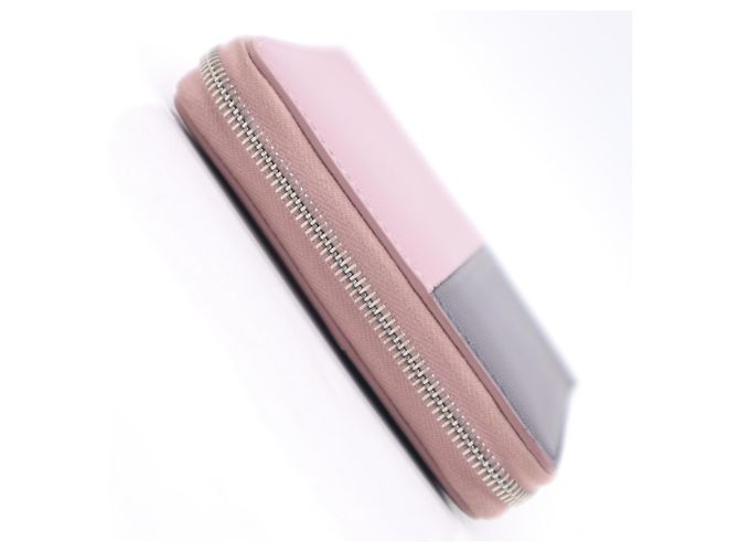 Céline Celine Small Zip Multifunction Bi-fold Wallet aus Kalbsleder Schwarz Pink - Ansicht 9
