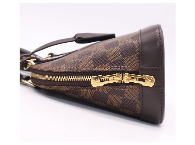 Borsa Louis Vuitton Damier Alma BB Marrone Beige Damier ebene - vista 8