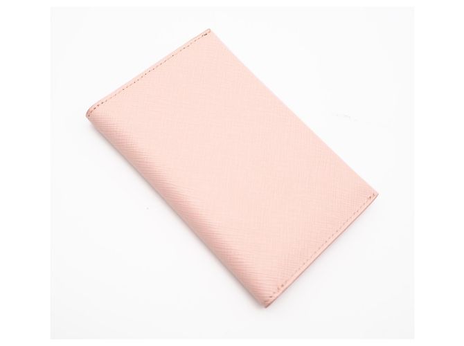 Prada Saffiano Leather Card Case in Pink Beige - view 2
