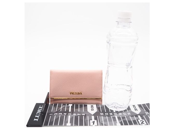 Prada Saffiano Leather Card Case in Pink Beige - view 3