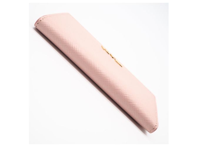 Prada Saffiano Leather Card Case in Pink Beige - view 5