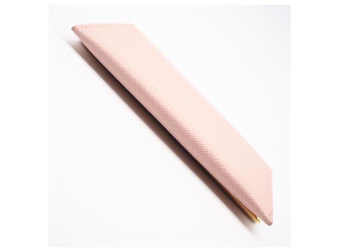 Prada Saffiano Leather Card Case in Pink Beige - view 6