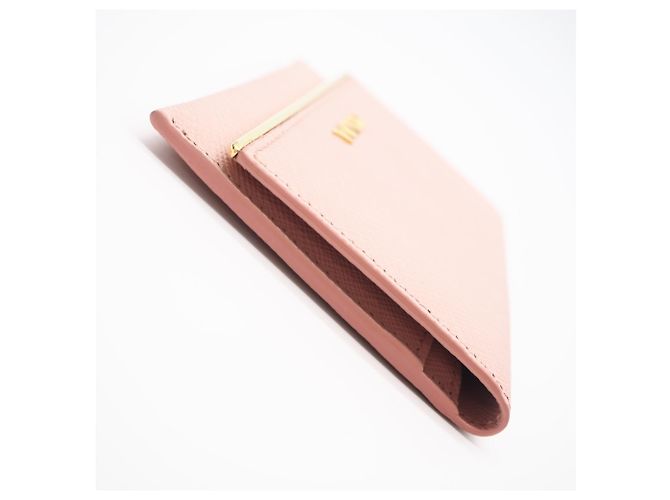 Prada Saffiano Leather Card Case in Pink Beige - view 7