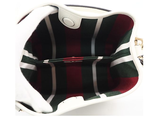 Borsa Secchiello Piccola Gucci GG Emblem Bianco Beige - vista 11