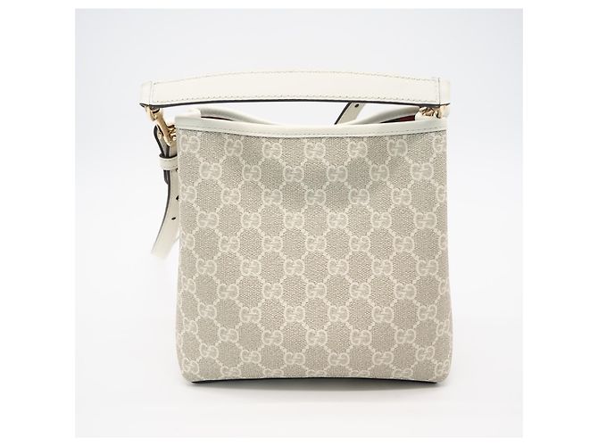Borsa Secchiello Piccola Gucci GG Emblem Bianco Beige - vista 2