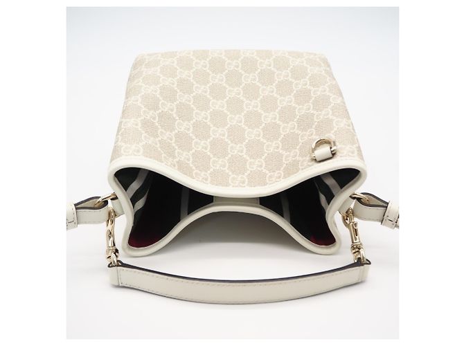 Borsa Secchiello Piccola Gucci GG Emblem Bianco Beige - vista 6