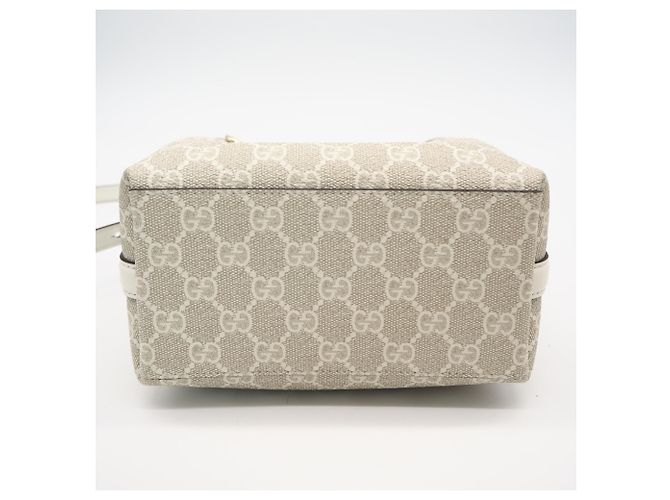Borsa Secchiello Piccola Gucci GG Emblem Bianco Beige - vista 7
