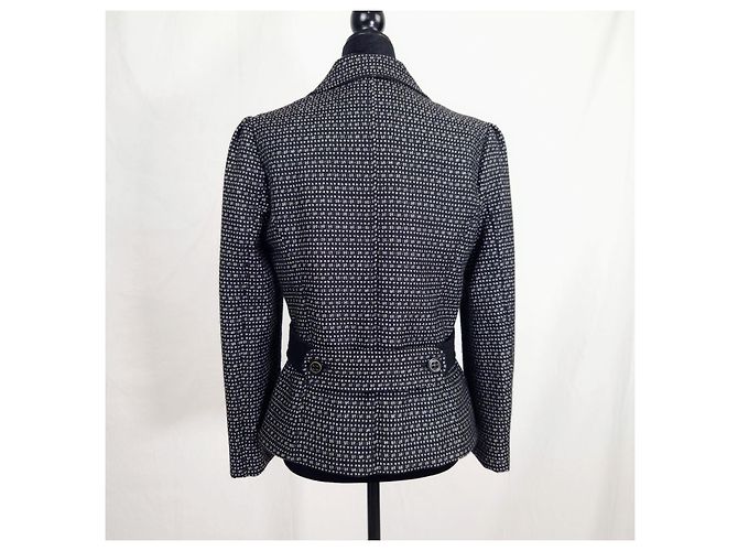 Dolce & Gabbana Schwarz Melierte Schurwolljacke - Ansicht 2
