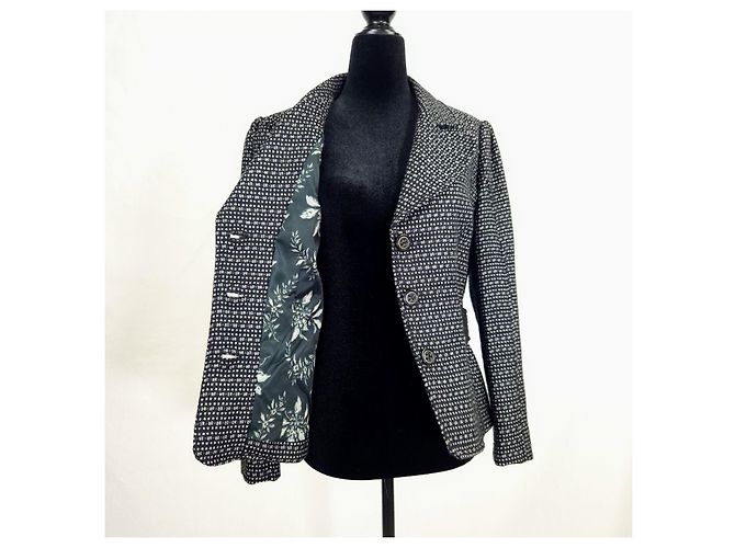 Dolce & Gabbana Schwarz Melierte Schurwolljacke - Ansicht 8