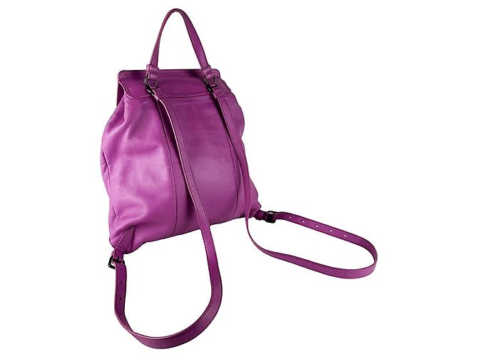 Zaino Bottega Veneta in pelle viola Porpora - vista 10