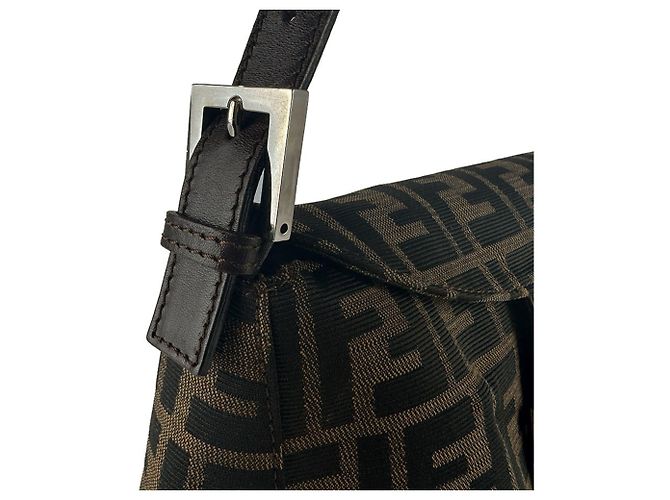 Borsa Fendi Zucca Marrone Pelle e Nylon - vista 7