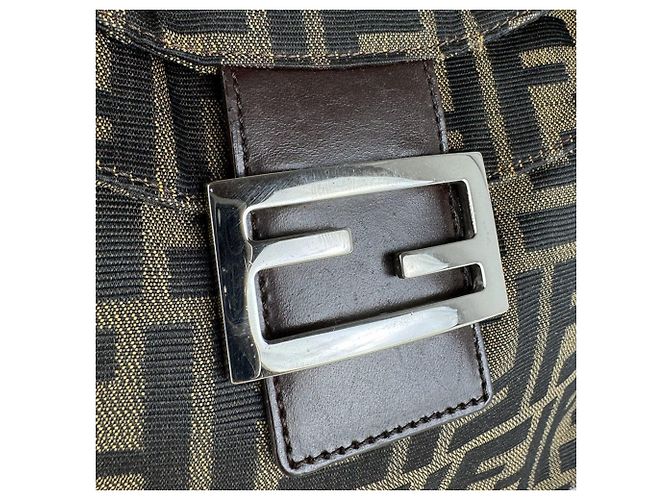 Borsa Fendi Zucca marrone in pelle e nylon - vista 11