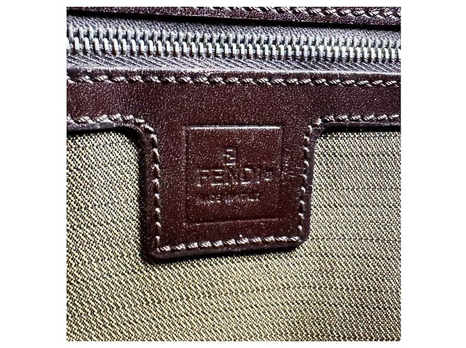 Borsa Fendi Zucca marrone in pelle e nylon - vista 12