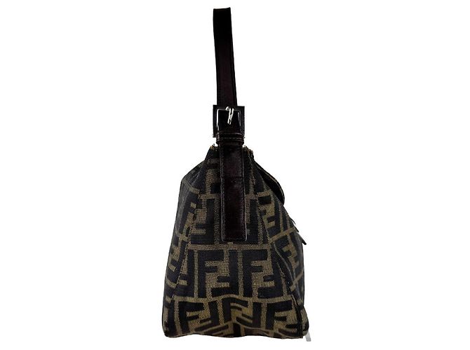 Borsa Fendi Zucca marrone in pelle e nylon - vista 2