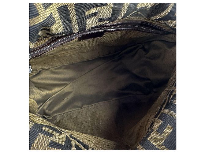 Borsa Fendi Zucca marrone in pelle e nylon - vista 7