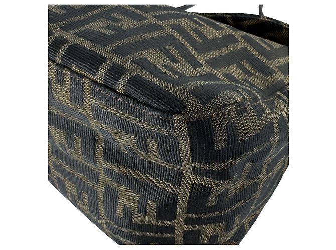 Borsa Fendi Zucca marrone in pelle e nylon - vista 8