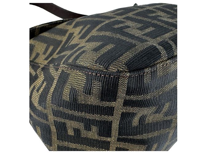 Borsa Fendi Zucca marrone in pelle e nylon - vista 9