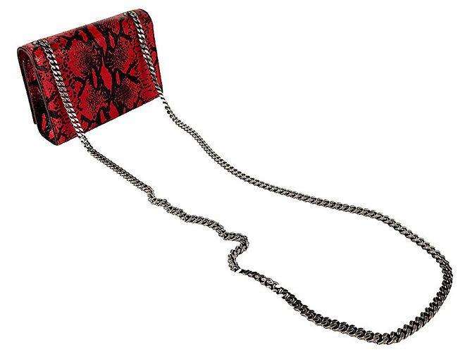 Borsa a tracolla mini Saint Laurent Kate Nero Rosso - vista 10