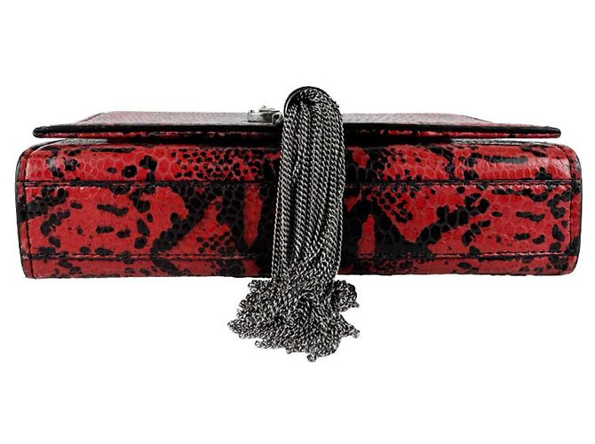 Borsa a tracolla mini Saint Laurent Kate Nero Rosso - vista 4