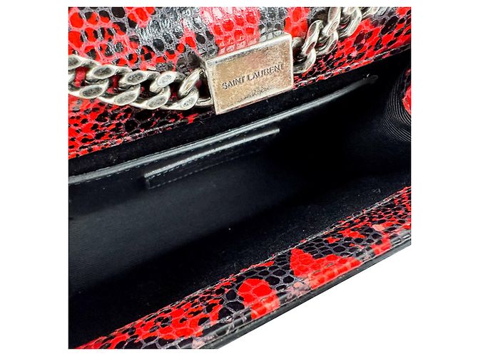Borsa a tracolla mini Saint Laurent Kate Nero Rosso - vista 5