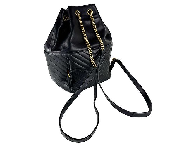 Zaino Saint Laurent Joe in pelle nera Nero - vista 10
