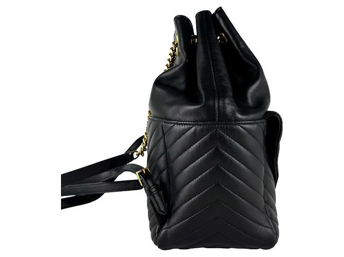Zaino Saint Laurent Joe in pelle nera Nero - vista 2