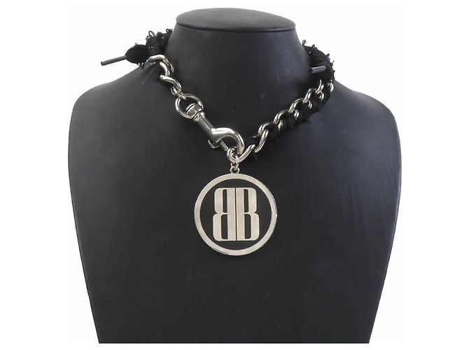 Choker Balenciaga in metallo nero e argento - vista 13