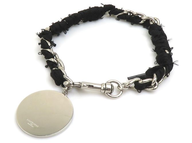 Choker Balenciaga in metallo nero e argento - vista 3