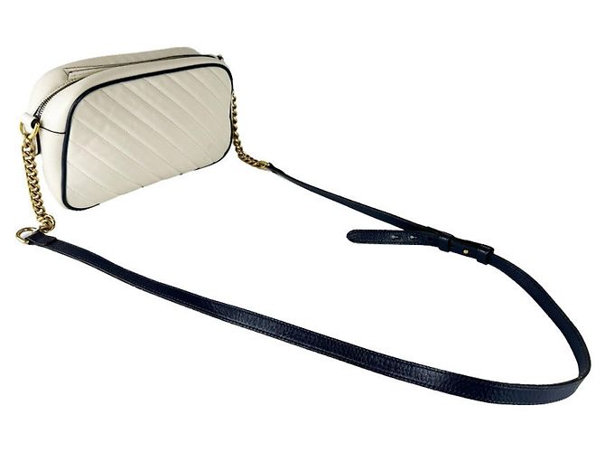 Borsa a tracolla Gucci GG Marmont Crudo Blu navy - vista 10