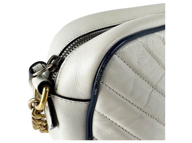 Borsa a tracolla Gucci GG Marmont Crudo Blu navy - vista 7