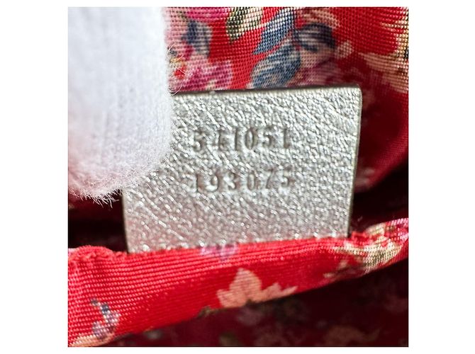 Borsa a tracolla Gucci in pelle argento - vista 13